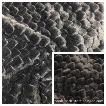 100%Poyester Mink Hair-Like with Jacquard Knitted Fabric